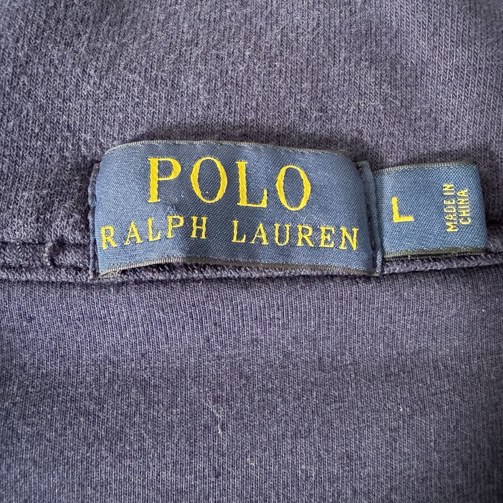 Polo Ralph Lauren Shawl Collar Cardigan Men L Blue Cotton Button Up Knit Sweater - Picture 6 of 15